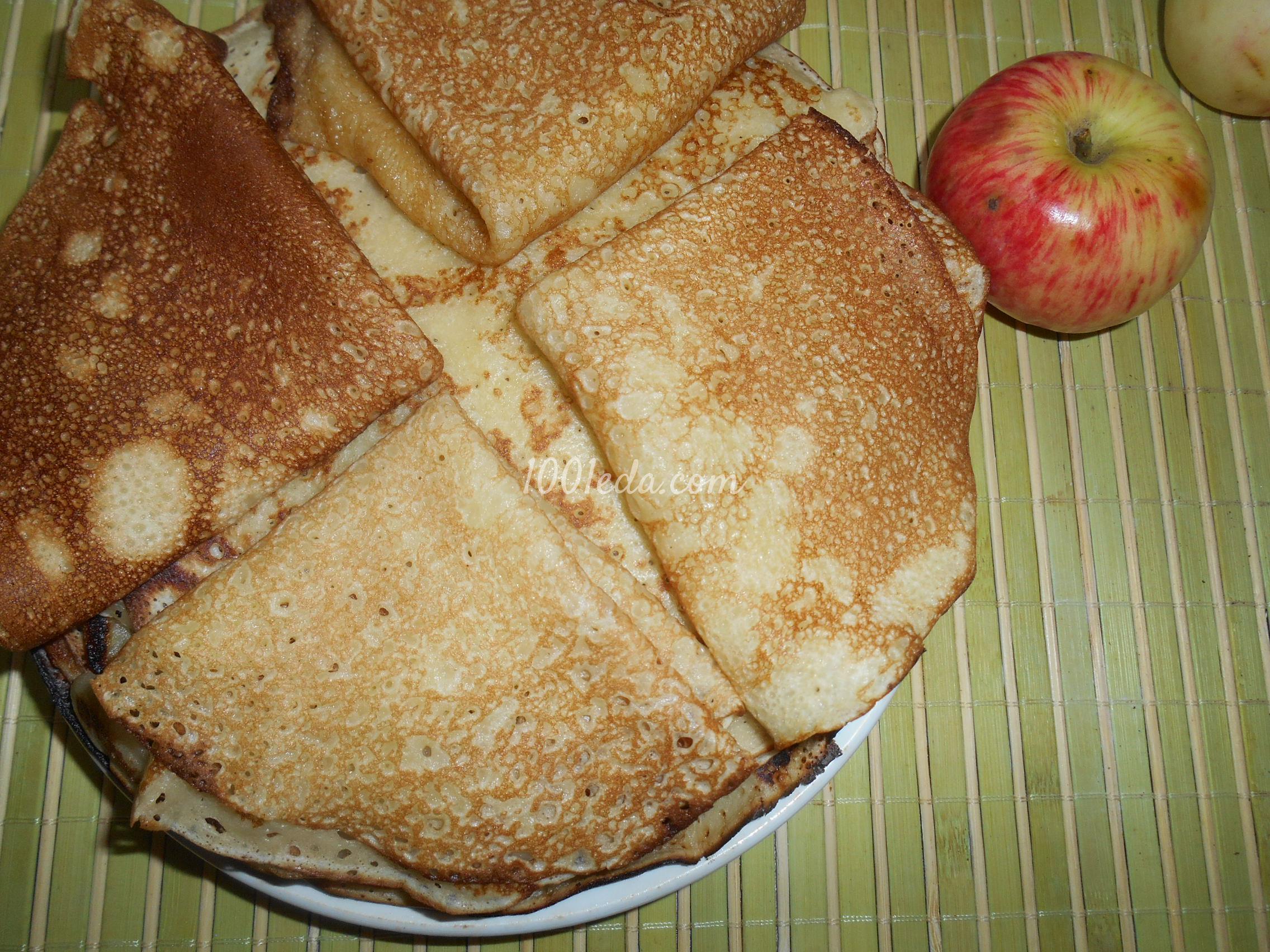 Блинчики с яблоками на кефире рецепт с фото