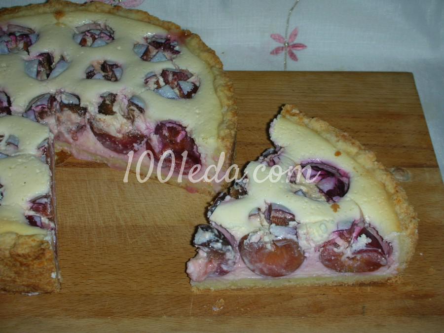 Песочный пирог со сливами и творогом: рецепт с пошаговым фото - Шаг №16