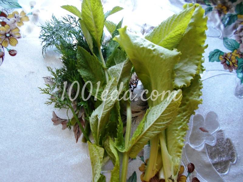 Салат из любимых травок с заливкой: пошаговое фото - Шаг №1