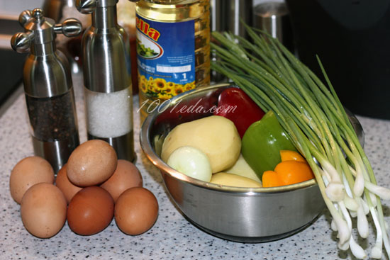 Омлет Тортилья с овощами в духовке