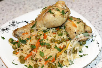 Куриная голень с рисом в духовке рецепт с фото пошагово