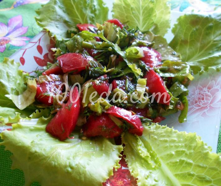 Салат из любимых травок с заливкой: пошаговое фото