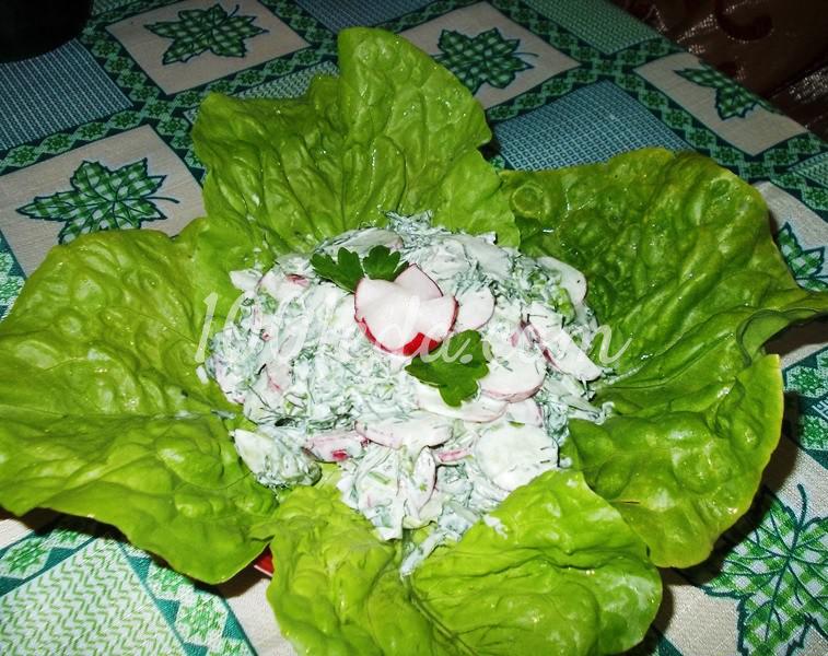 Салат из редиса с зеленью "Зеленая полянка": пошаговый с фото